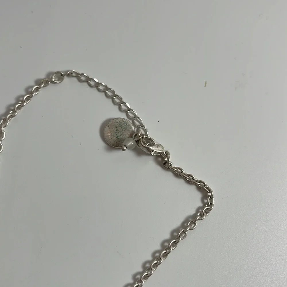 Baskin Brothers Silver Tone Chain Black Sphere Rhinestones Necklace w/ earrings